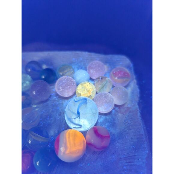 Vintage Marble Lot (28) – UV Reactive, Swirls, Shooters, Mixed Styles - Picture 4 of 11